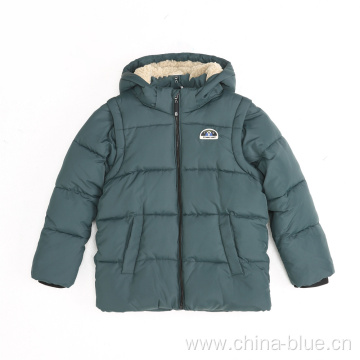 Detachable sleeve winter warm boys jacket